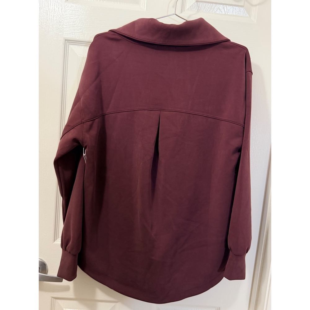 Zella Restore Half Zip Pullover Sweatshirt Burgundy Plum Small - Picture 4 of 5
